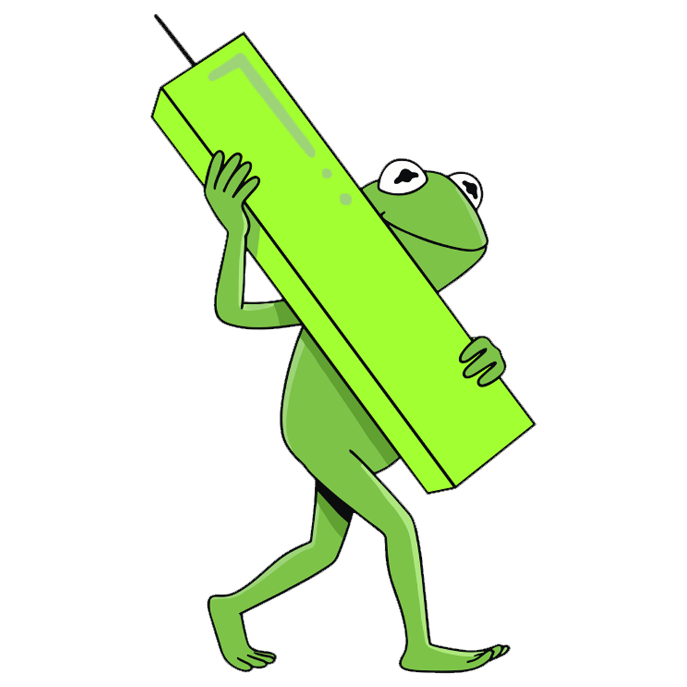 Kermit holding a candle